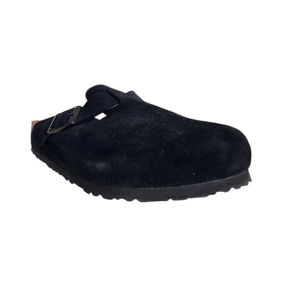 Birkenstock Boston Soft Footbed Clogs in Black Suede Men's Size 44 EU 11-11.5 US - Picture 1 of 11